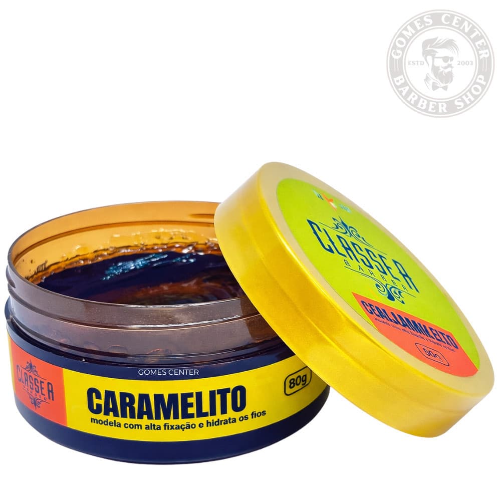 Kit 1x à 3x Pomadas Cera Caramelito 80g cada Classe A - Modela Com Alta Fixação Hidrata os Fios FOXI