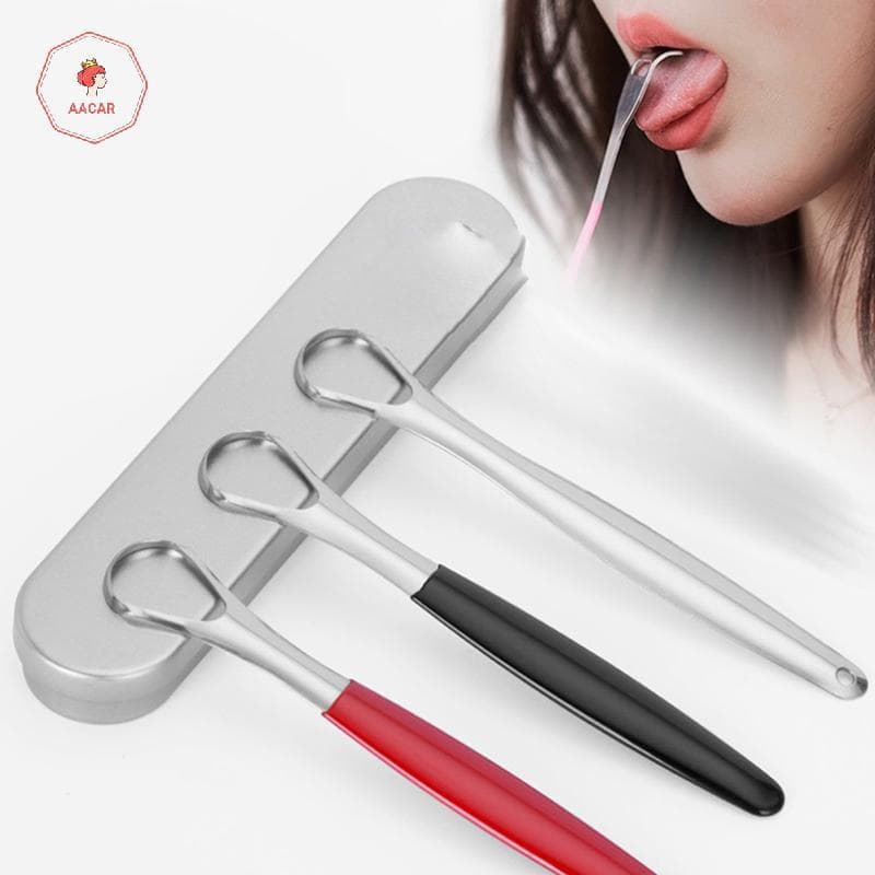 AACAR Raspador De Língua De Aço Inoxidável Limpador Oral Escova De Boca Médica Reutilizável Novo