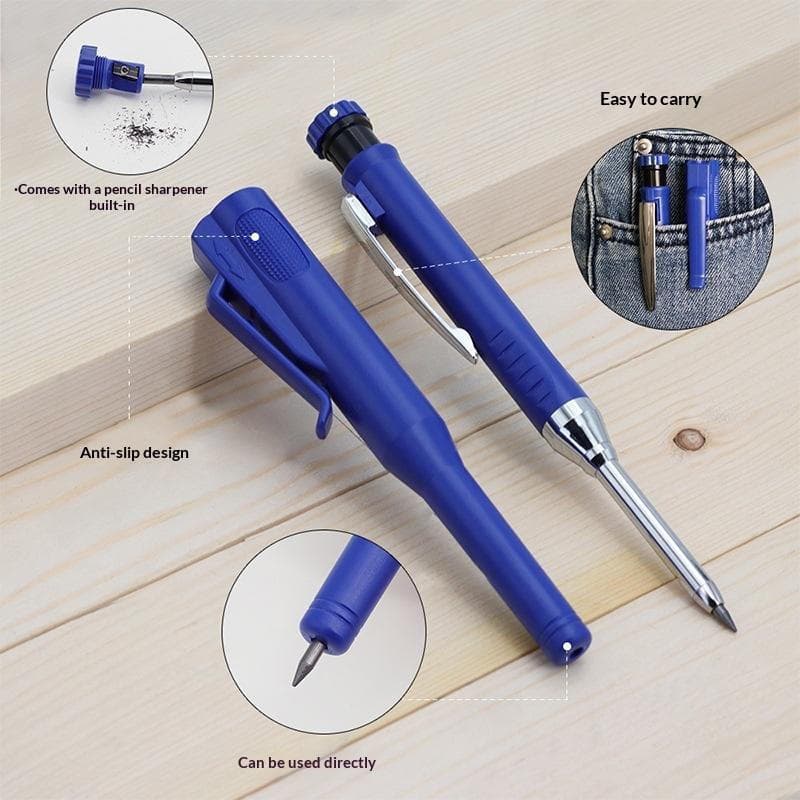 Conjunto de ferramentas de marcação decorativa para madeira de 2,8 mm, equipado com grafite 2B, capa protetora e apontad