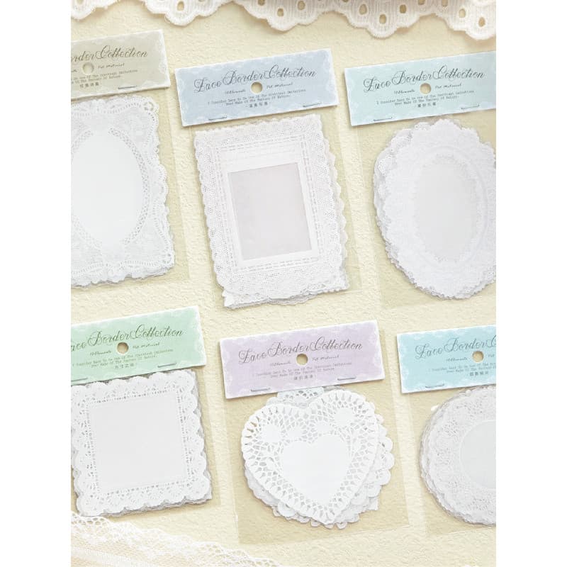 10 folhas à prova dwaterproof água PET adesivo pacote no nome de renda All-Match manual Material pacote de dor diy Base