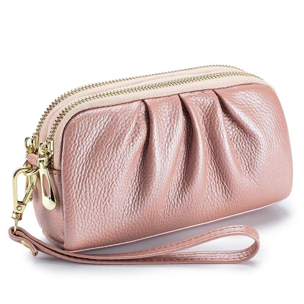 ❤❤ High-End textura duplo zíper chave moeda bolsa feminina 2025 macio largo pequena bolsa de compras de mercearia bolsa
