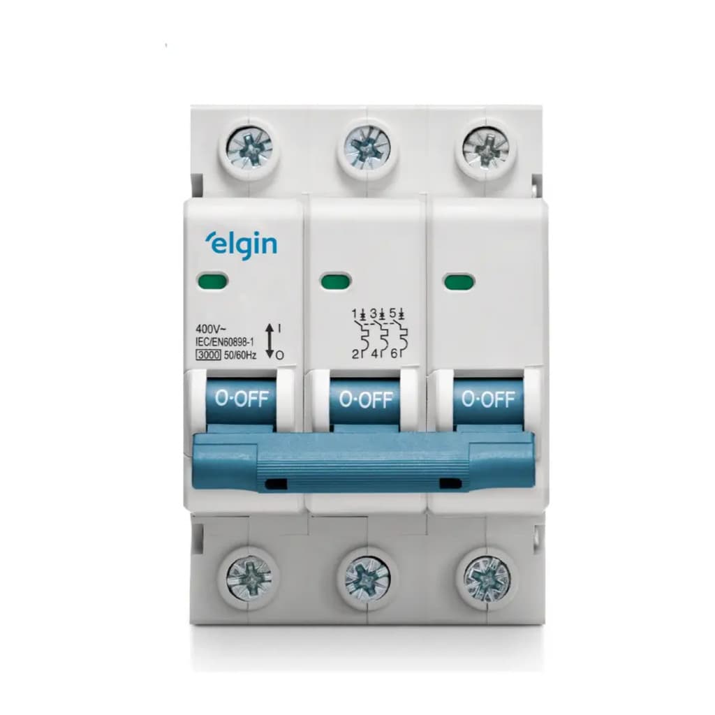 Mini Disjuntor elgin DEP6-3C80 Tripolar 3P 80A