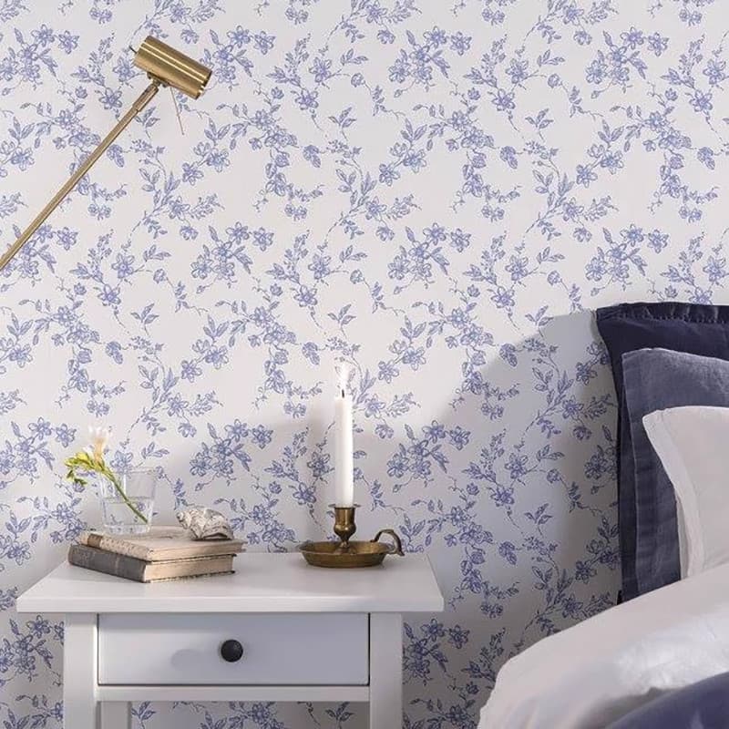 8D fresco sueco europeu preto branco papel de parede simples pequeno Floral Mural nórdico Retro quarto papel de parede s
