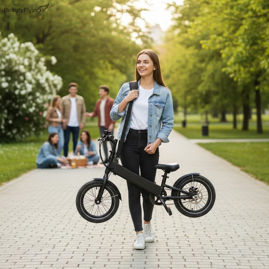 Alça De Ombro Dobrável Para Scooter Elétrica , Portátil Bicicleta De Equilíbrio À Prova D'água