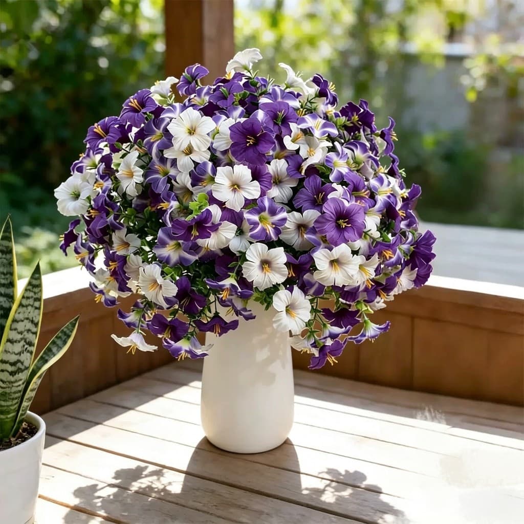 Flor Falsa Humana Imitação De 7 Garfos Eucalipto Glória Da Manhã É Adequada Para Roupas De Flores Ao Ar Livre