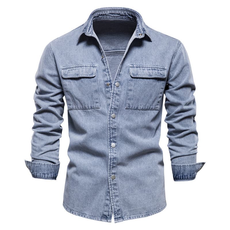 [Jaqueta jeans] Jaqueta masculina retrô Casual primavera outono moda lapela lavada jeans Top moderno
