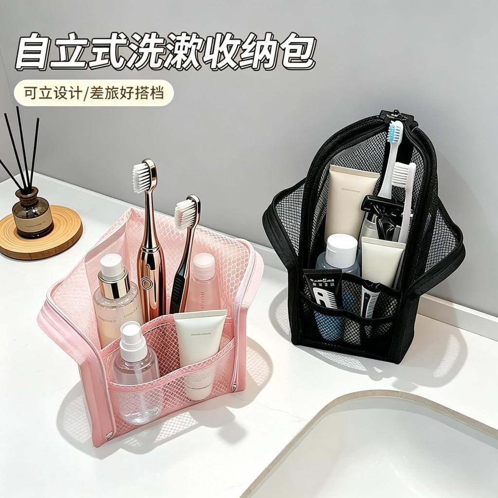 Bolsa de higiene pessoal pequena para viagem de negócios, bolsa de armazenamento Vertical portátil à prova d'água para H