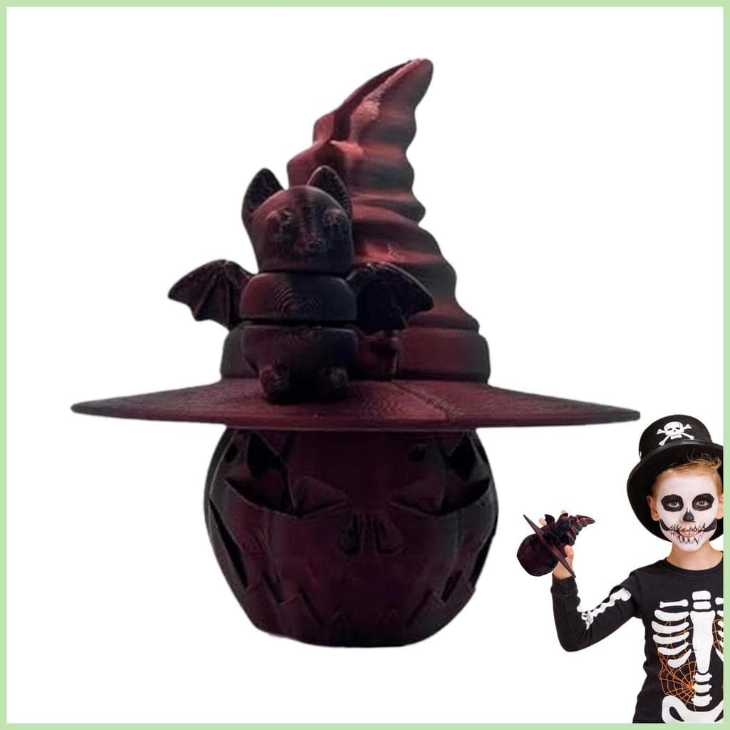 Halloween Bruxa Abóbora Assustador Requintado Impressão 3D Ornamento Artificial Com Chapéu De Para Cabeceira kagli1br