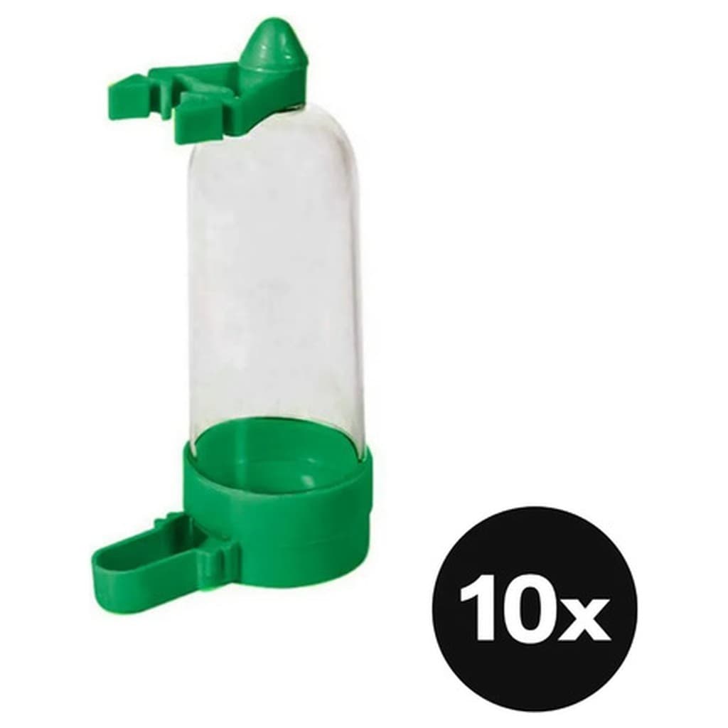 Kit 10 Bebedouros Pequenos Caçula 55ml Ref U02 para Aves Pássaros Canário Periquito Gaiola Malha Fina Atóxico