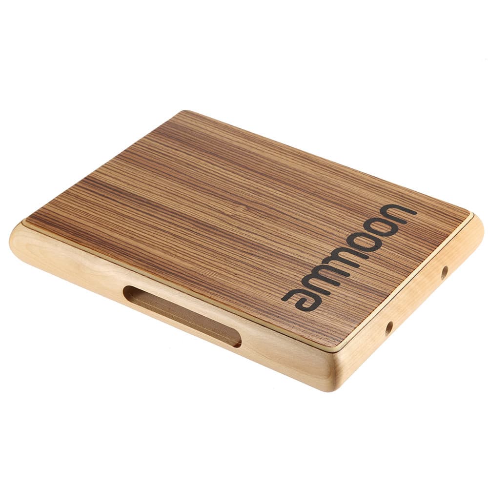 Mingzhe Compact Travel Cajon Instrumento de percussão de tambor de mão plana com face de madeira e orifício de som para