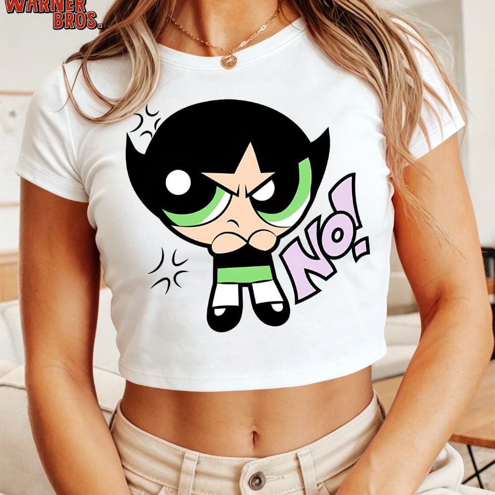Top Feminino Cropped Autêntico Docinho no, Cropped com Gola Redonda e Manga Curta, Roupa Feminina