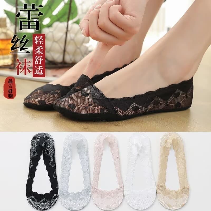 Meias femininas meias de renda barco meias femininas meias invisíveis verão estilo fino boca rasa Silicone antiderrapant