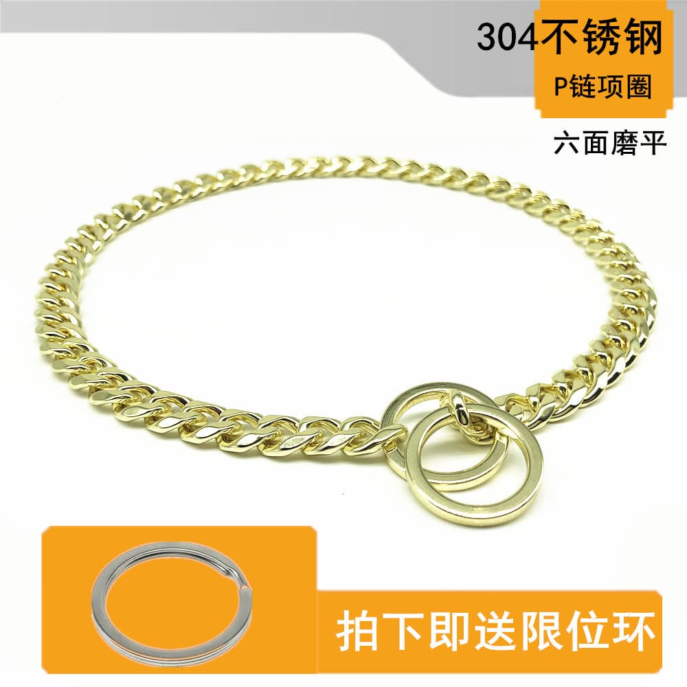 Coleira de cachorro com corrente P de aço inoxidável, coleira pequena para cachorro de tamanho médio, corrente de Metal,