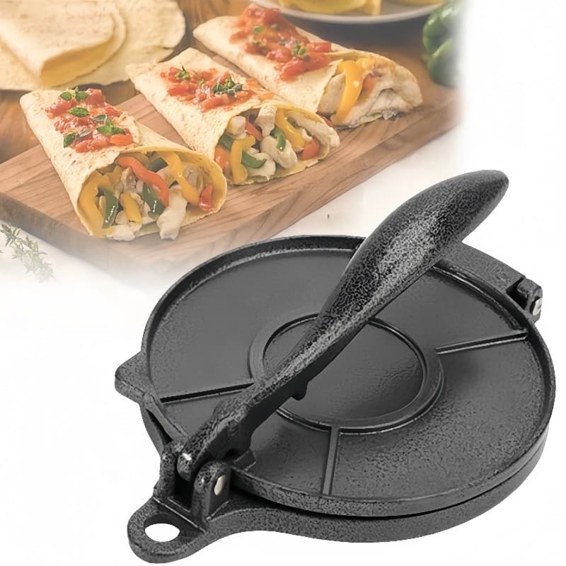 Prensa de tortilla manual alumínio preto tamanho pequeno 16cm máquina de massa de taco caseira