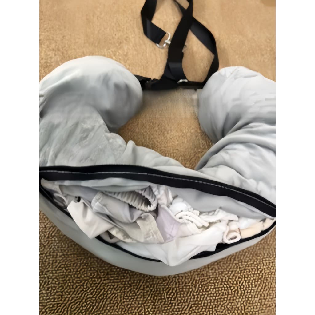 Travesseiro em forma de U travesseiro de viagem avião de longa distância roupas preenchíveis multifuncional saco de arma