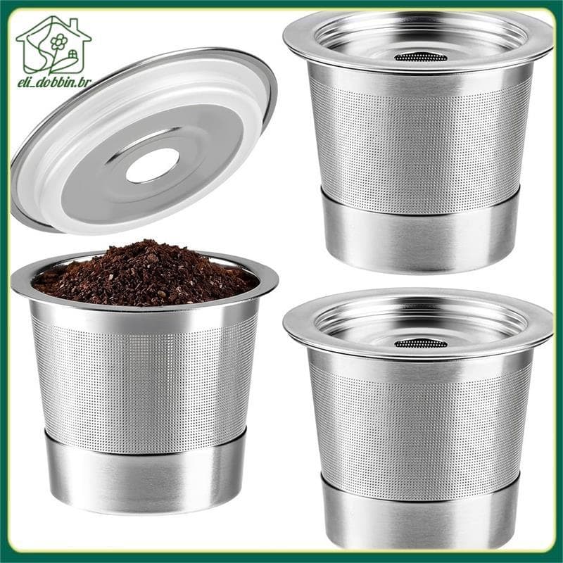 3 Pacotes De Cápsulas De Café Reutilizáveis Para Máquinas PB051 , PB041 E CFP101 , Filtros Permanentes De Aço Inoxidável
