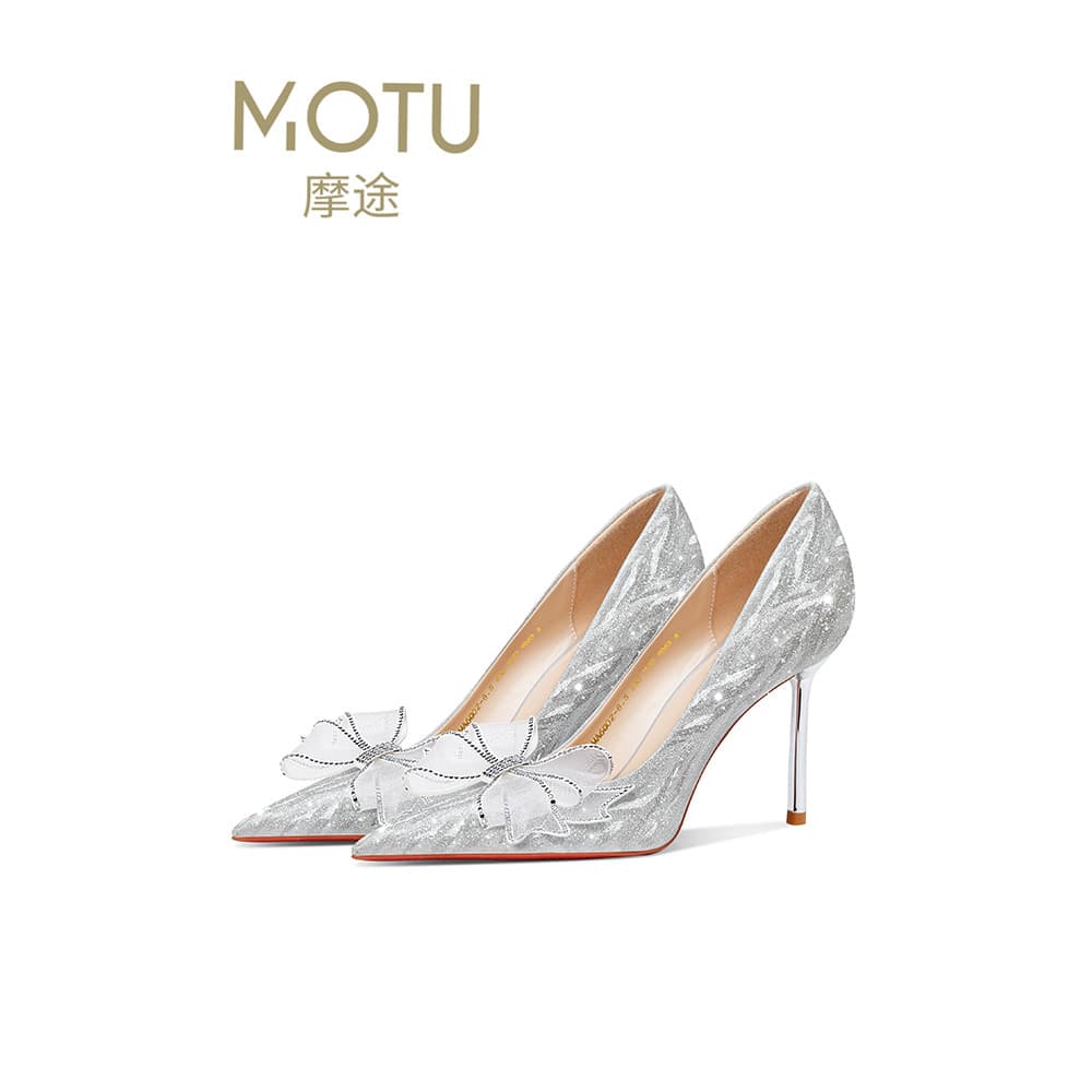 Prata lindos sapatos de dama de honra diariamente Wearable não cansado sapatos de noiva sapatos de casamento salto alto