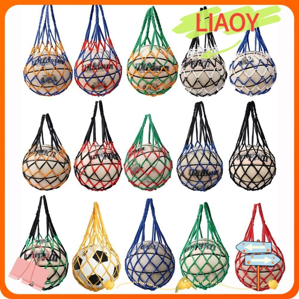 Bolsa de basquete Liao Ying, em malha de nylon, disponível em várias cores, adequada para futebol PG7T.