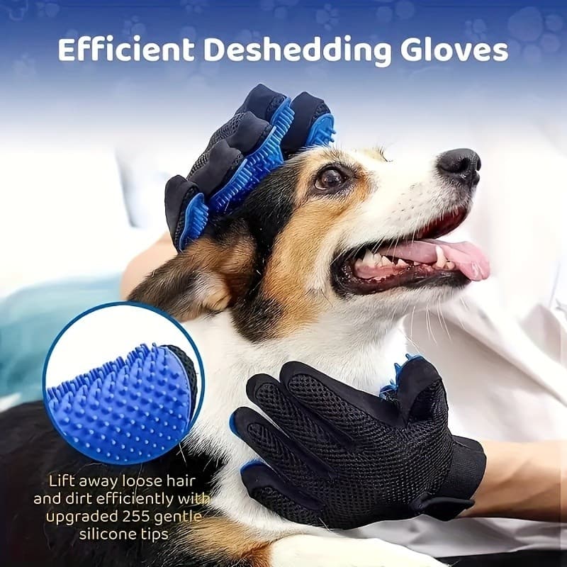 [Luvas Para Cuidar De Animais De Estimação] – Escova Suave Remoção De Cães E Gatos , Fácil Limpeza , Design Estendido To
