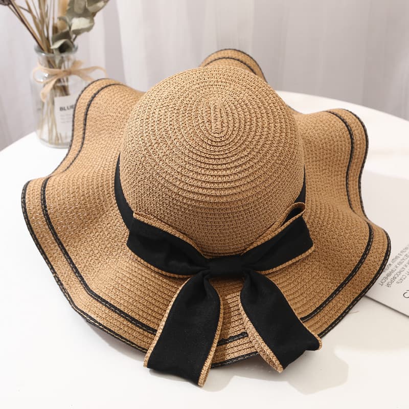 Chapéu de férias à beira-mar feminino chapéu de palha feminino verão praia chapéu cor combinando chapéu de sol feminino