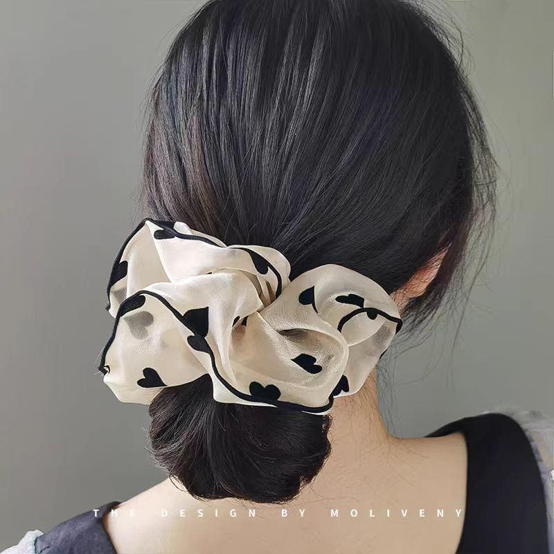 Laço de cabelo elástico bonito de bolinhas 2025 novo estilo laço de cabelo feminino High-End cabeça flor cocar laço de c