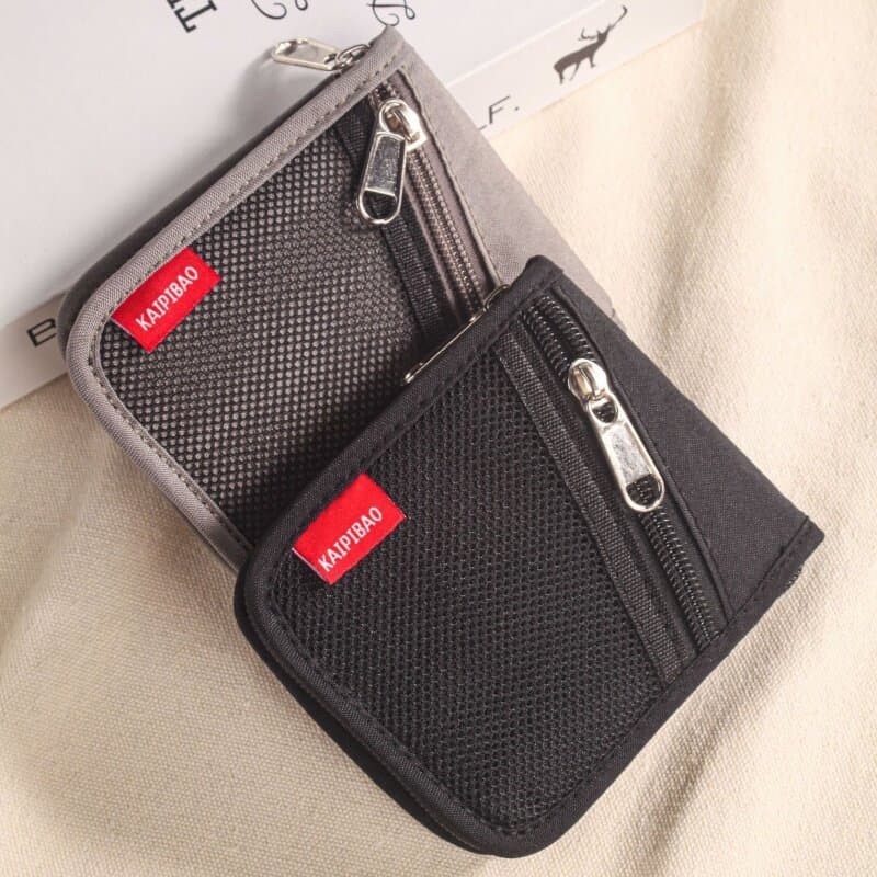 carteira masculina com ziper carteira masculina Carteira curta masculina Casual nova portátil zíper mudança saco de arma
