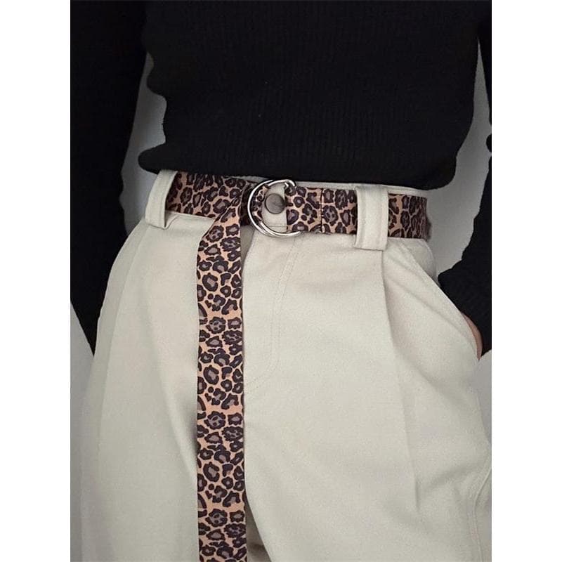 Nova versão coreana leopardo impressão cinto moda feminina All-Match calças casuais cinto decorativo Jeans cinto feminin