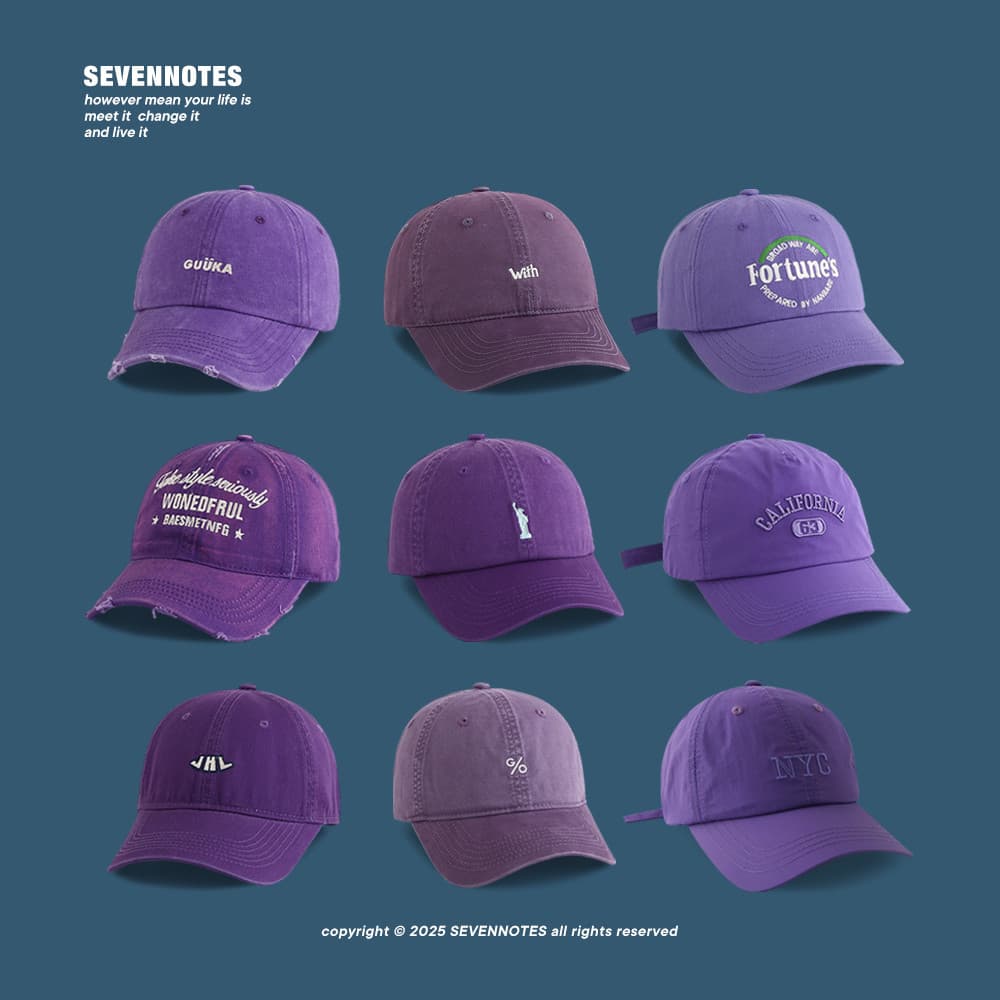Boné de pico roxo ~ masculino feminino simples mostrando rosto pequeno protetor solar boné de beisebol de secagem rápida