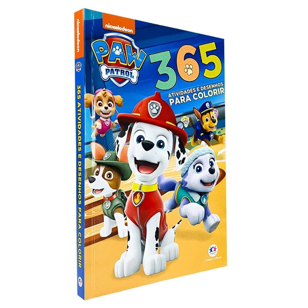 Patrulha Canina 365 Atividades e Desenhos Para Colorir Livro Infantil Educativo Nickelodeon