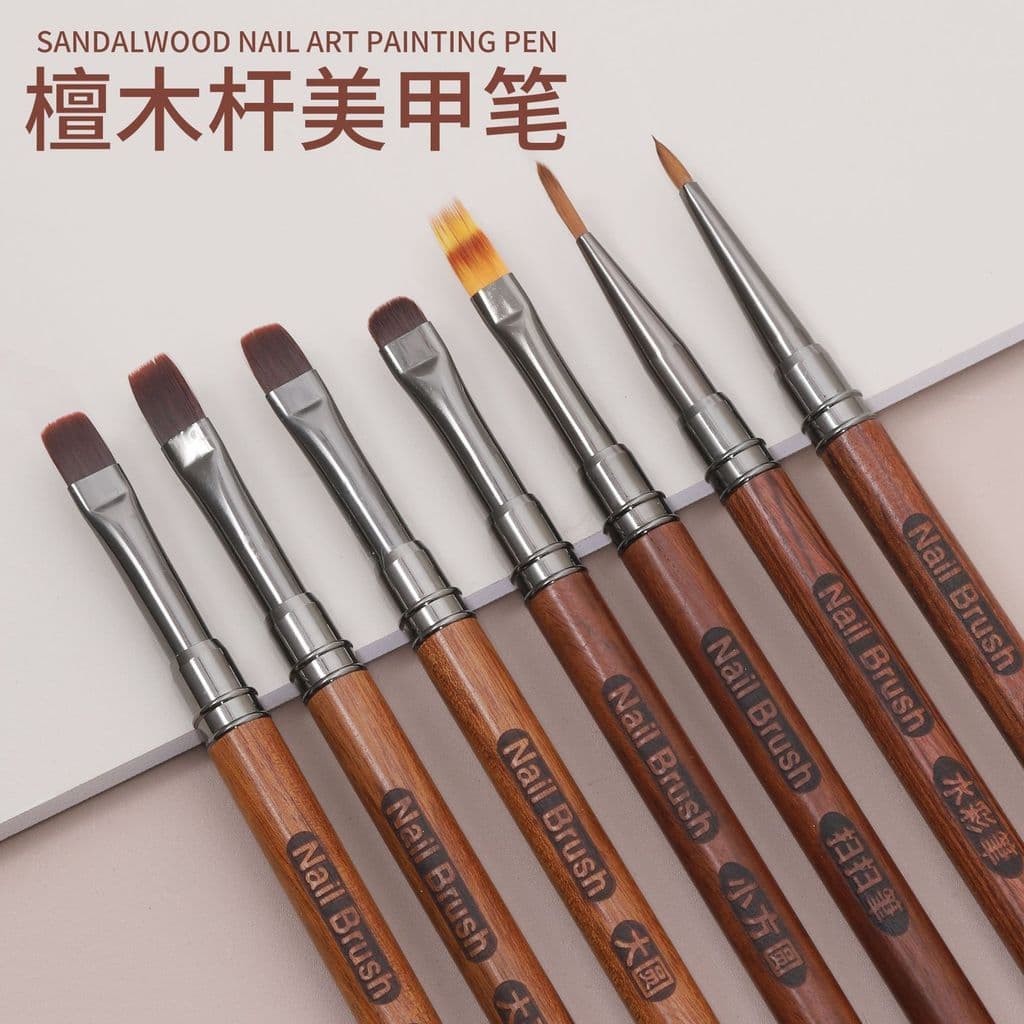 Caneta de Gel de Base ultracurta com haste de sândalo estilo japonês, caneta de fototerapia com tampa, caneta de puxar l