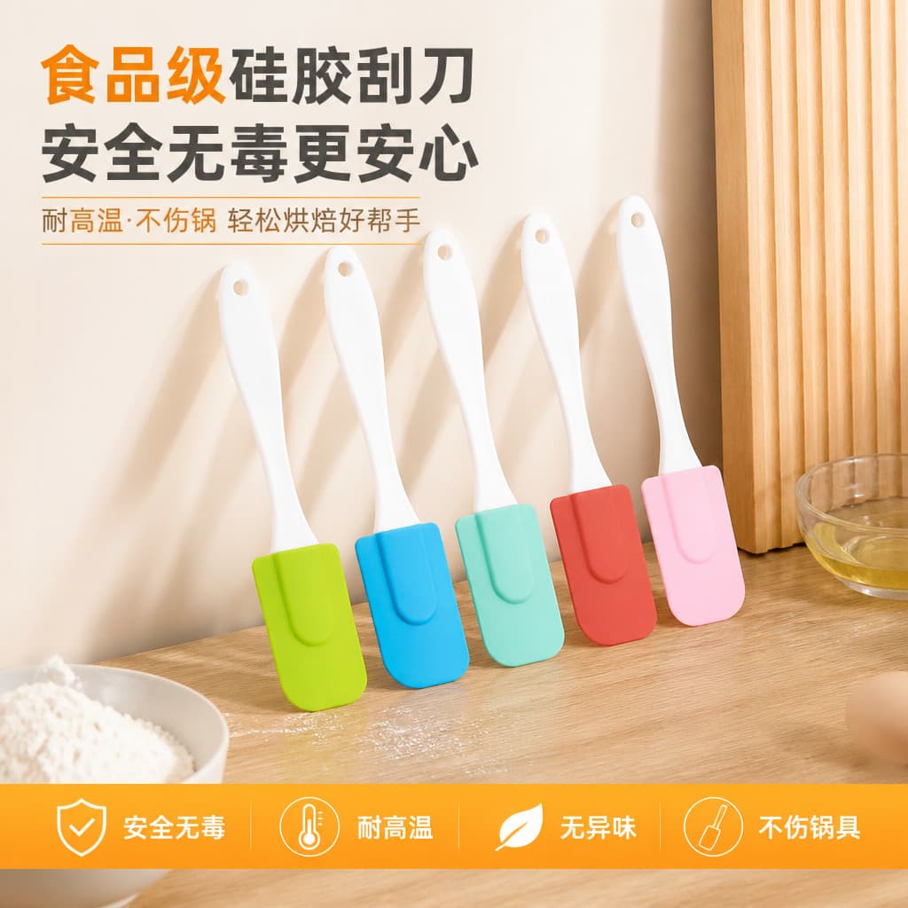 Espátula de cozimento de Silicone alça antiderrapante fácil de limpar bolo creme espátula mexendo espátula cozinha ferra