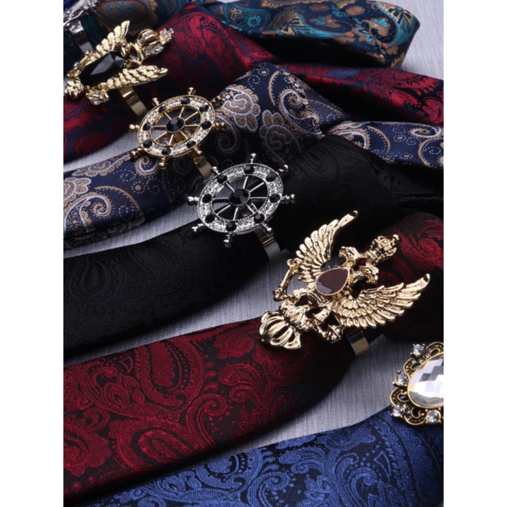 Original imperador trilha strass colar clipe gravata Retro cavaleiro gravata masculina camisa de negócios gravata fivela