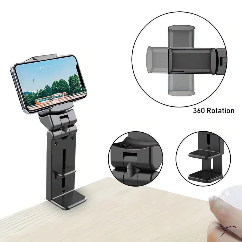 Suporte De Telefone Dobrável Giratório 360 Para Assento De Carro De Viagem De Avião-Cabe Em Telefones De 4.7 A 9 Polegad