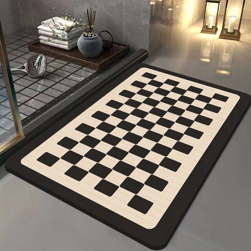 Simples tapete de banheiro absorvente de secagem rápida tapete de lama de diatomáceas tapete de cozinha tapete de pé de