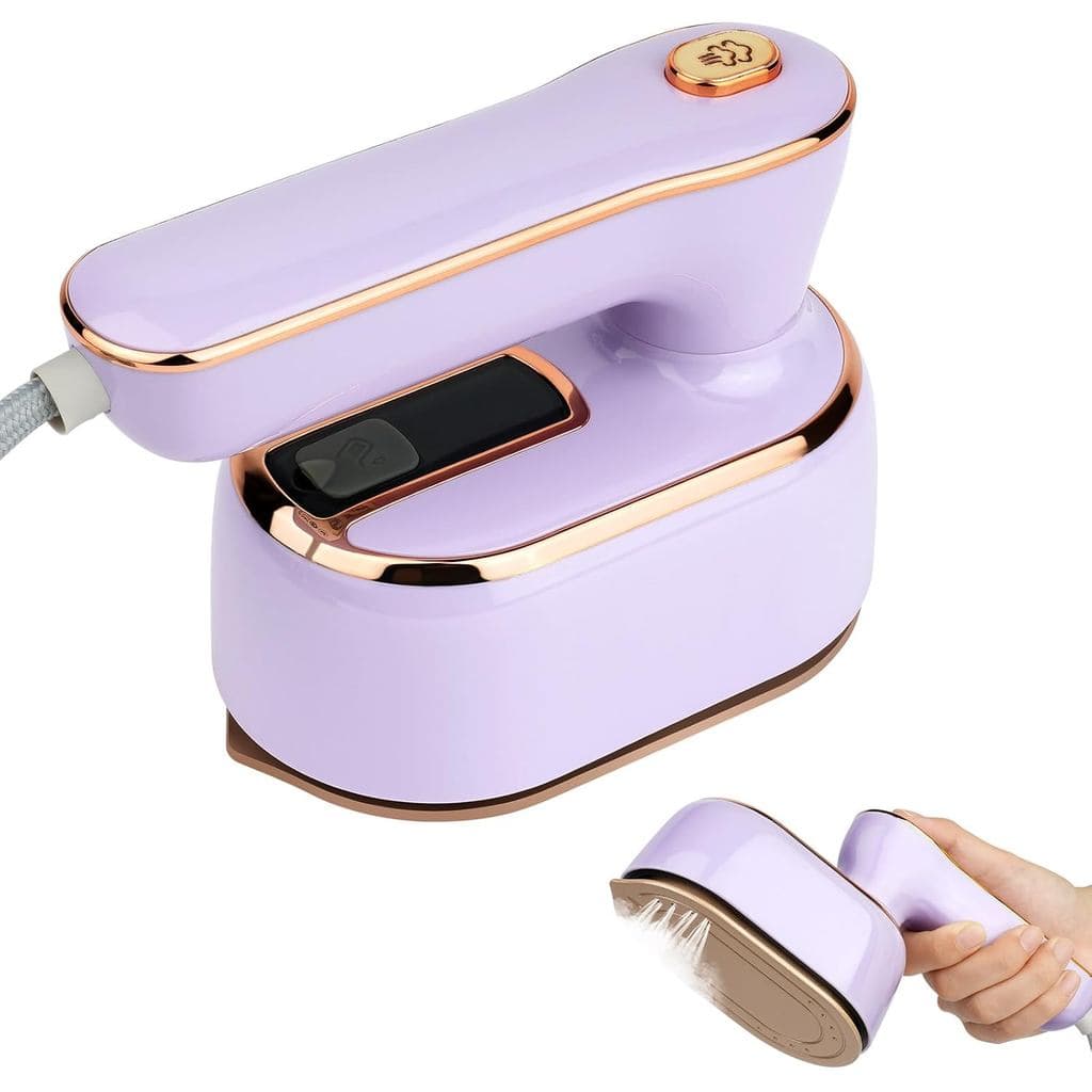 Ferro de Passar a Vapor Portátil AUAUY 100ML 1000W, Mini Ferro a Vapor, Roxo