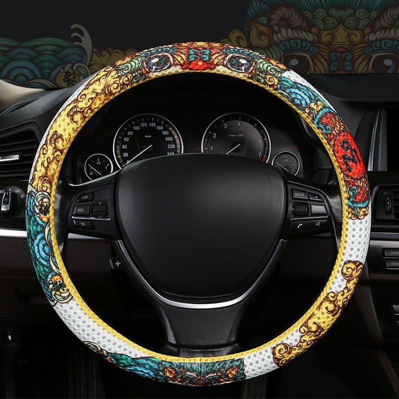 Novo estilo nacional na moda capa de volante do carro quatro estações Universal dos desenhos animados volante guiador ca