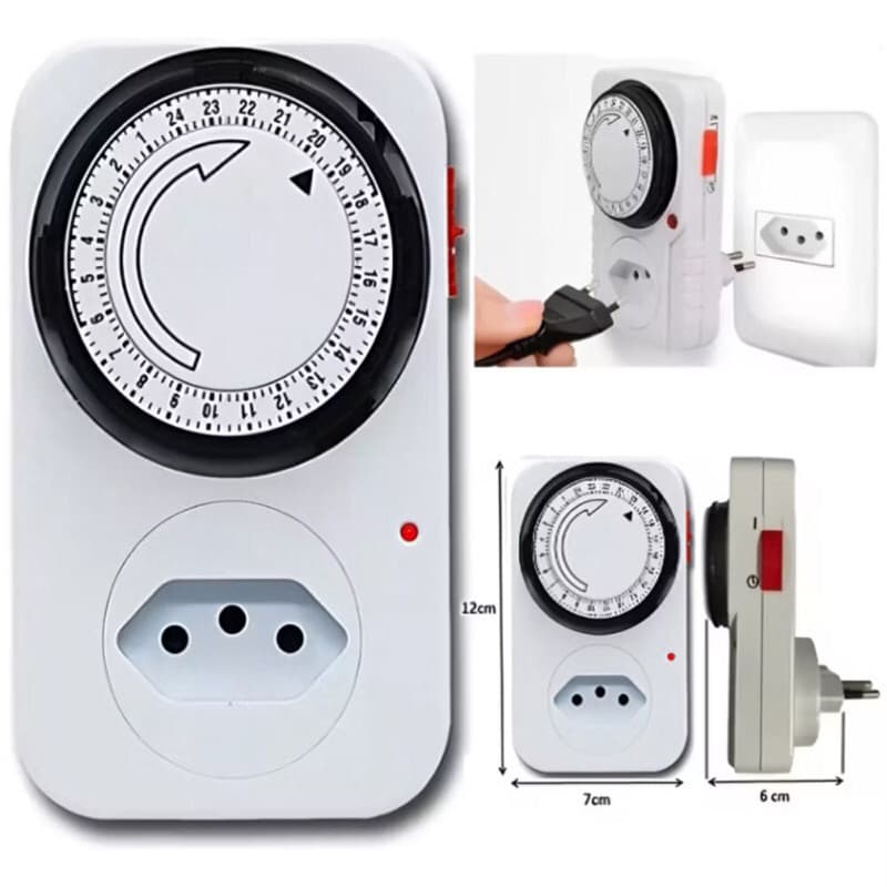 LUATEK Temporizador Analógico Timer Manual Tomada Liga Desliga Energia 110v / 220v Tomada Inteligente
