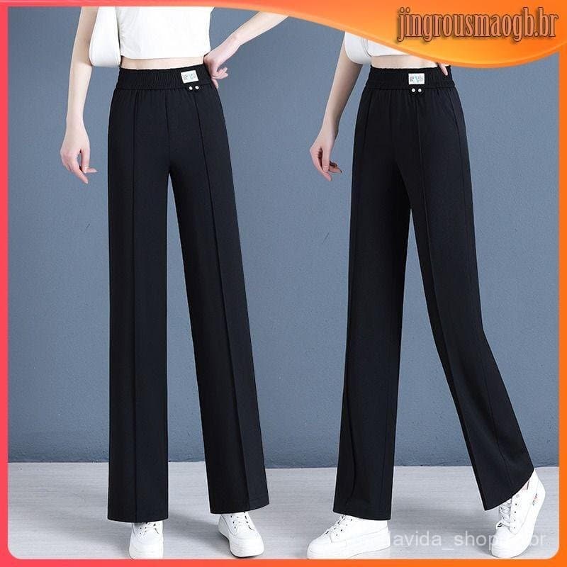 Calças jeans femininas de cintura alta, calças jeans femininas de perna larga, calças jeans femininas, novas calças jean