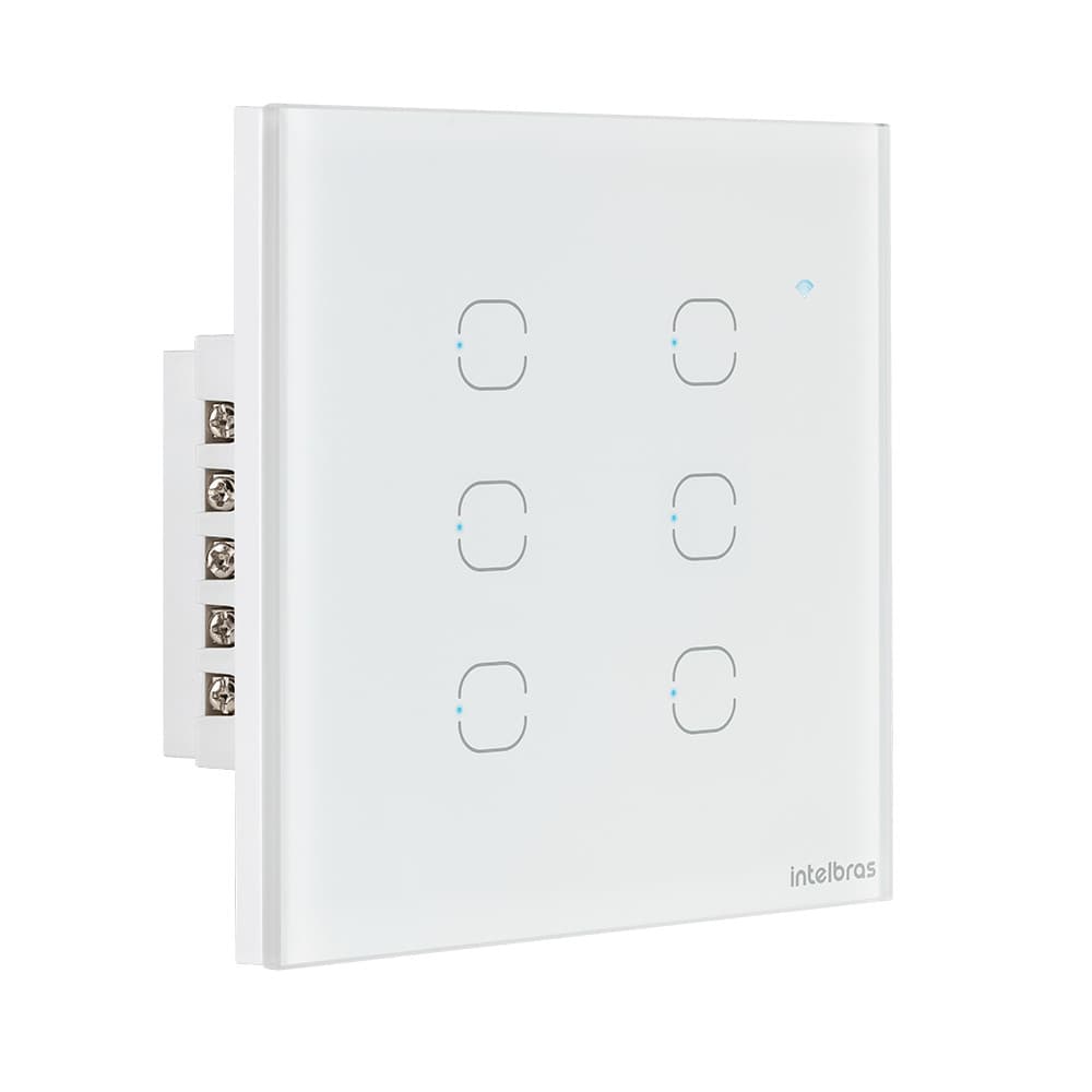 Interruptor Inteligente Wi-Fi Touch 6 teclas Branco EIW 1006 Intelbras