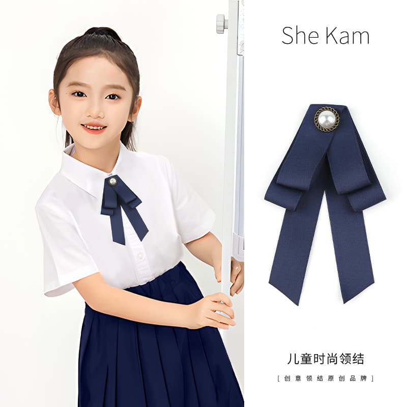 Crianças gravata borboleta camisa arco acessórios uniforme da escola primária desempenho feminino colar flor estilo Prep