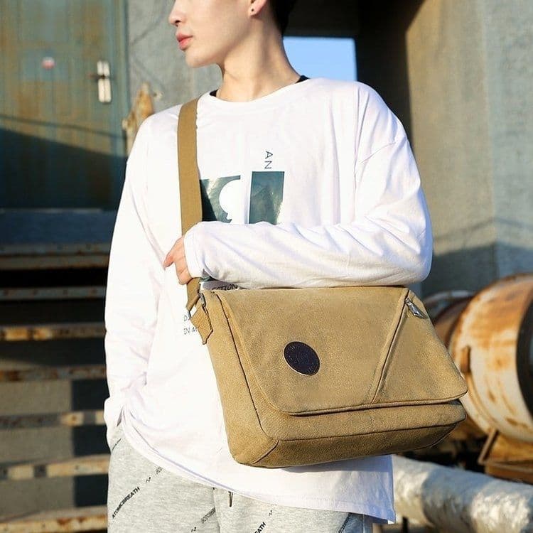 Bolsa De Lona De Alta Qualidade Masculina Ombro Grande Capacidade Crossbody Negócios Casual Estudante