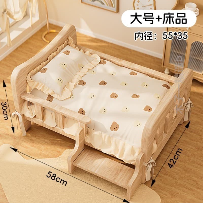 Cama de cachorro estilo princesa Universal dedicado rede cama gato cama de madeira removível lavável mais quente cama de