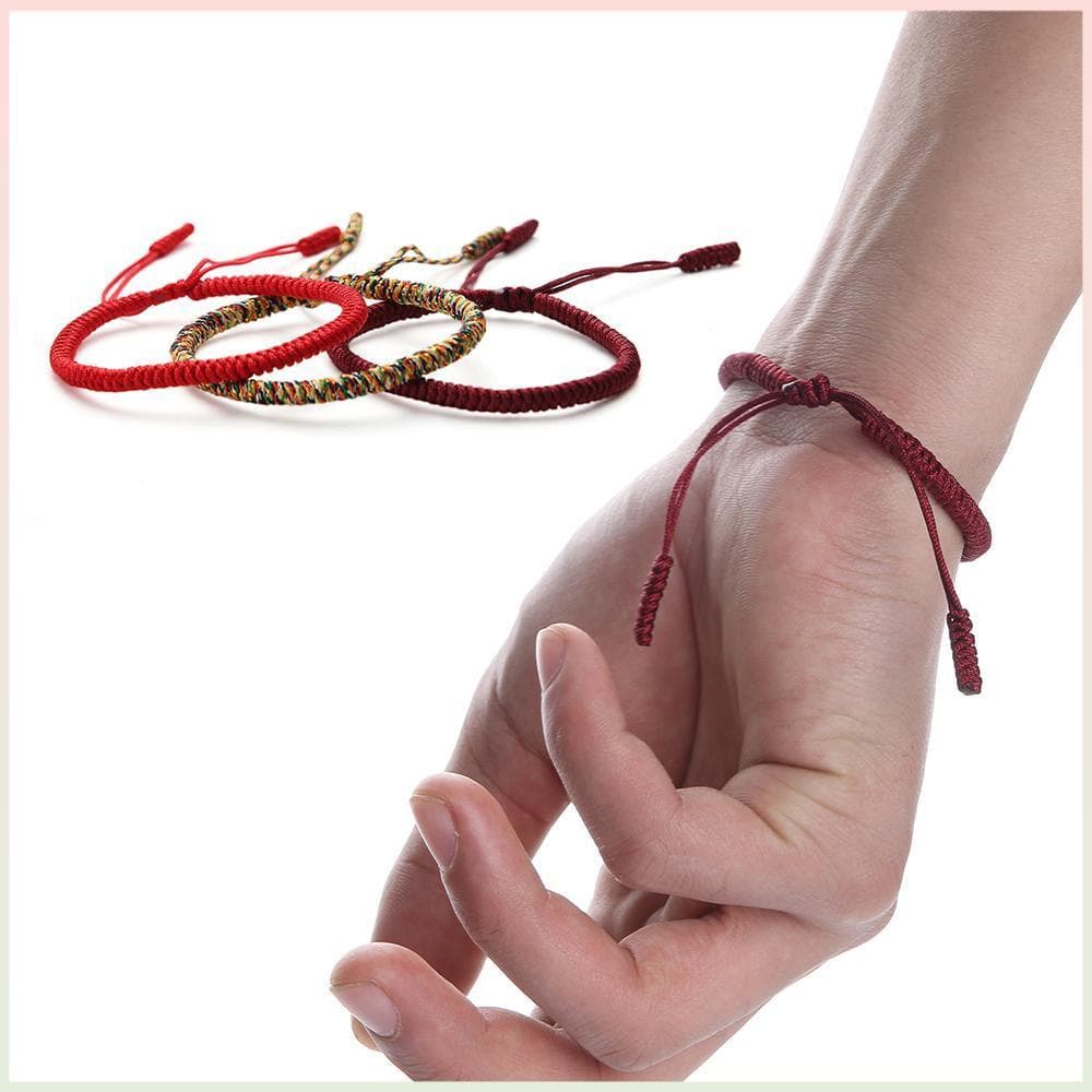 ME 1PC/3PCs Pulseira Budista Knots Fashion Jewelry Weave Corda Vermelha