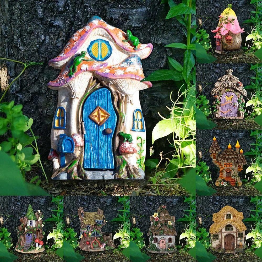 CHLIZ Porta De Elfo De Fada Em Miniatura , Colorida Para Escultura De Arte Quintal Jardim Casa De Bonecas De 10 Cm