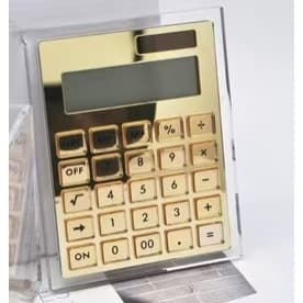 Calculadora de Acrílico Dourada |     Ferramentas para Escritório Escolar e Financeiro L3PV