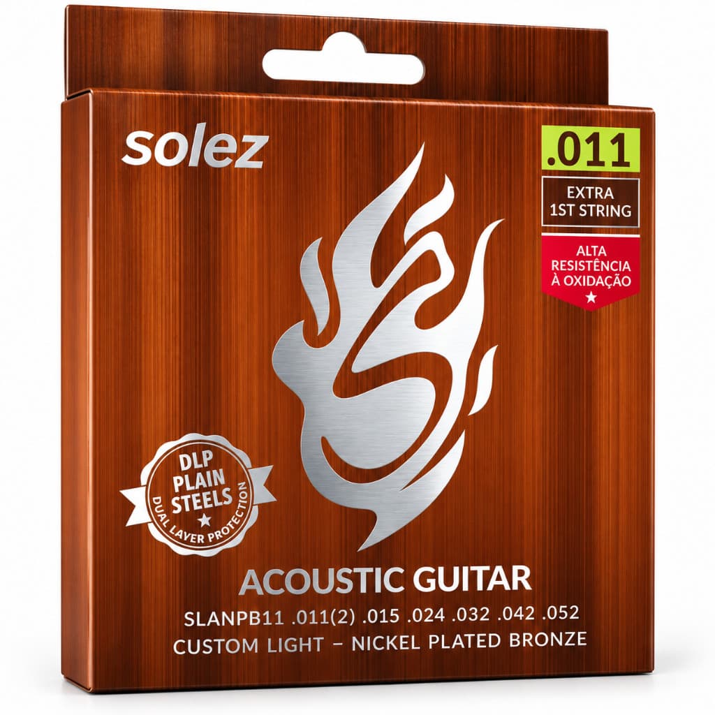Cordas Solez Encordoamento Solez SLANPB11 Violão NPB Calibre 0.011