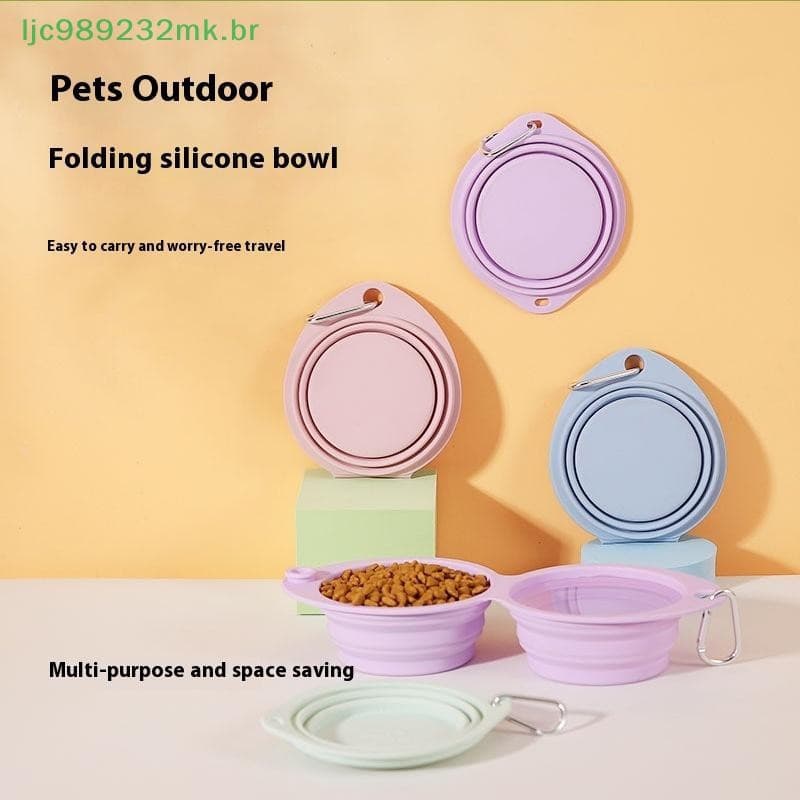 [MYBR] Tigela portátil e dobrável de silicone para animais de estimação, adequada para gatos e cães, pode conter comida