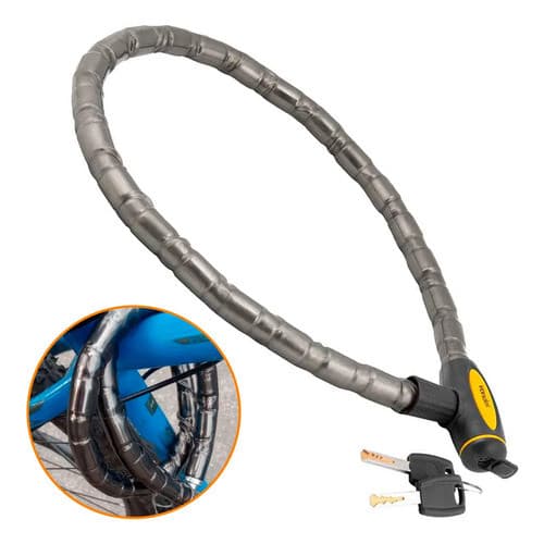 Cadeado para Moto 100cm com 2 Chaves Trava Aço Corrente Bike Capacete Vonder
