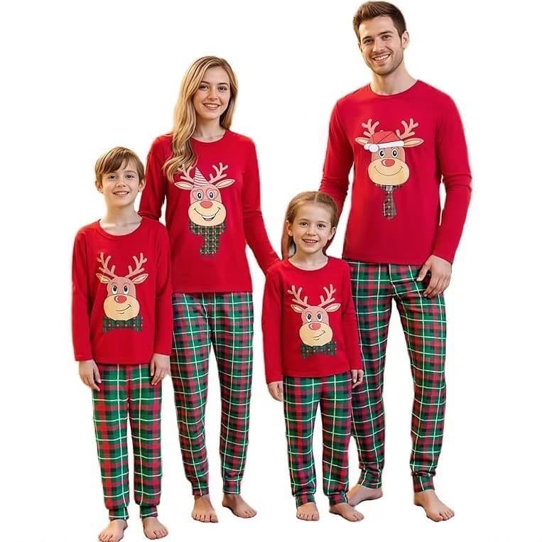 2026 natal novos produtos xadrez impresso pijamas de natal natal pai-filho usar ternos europeus americanos transfronteir