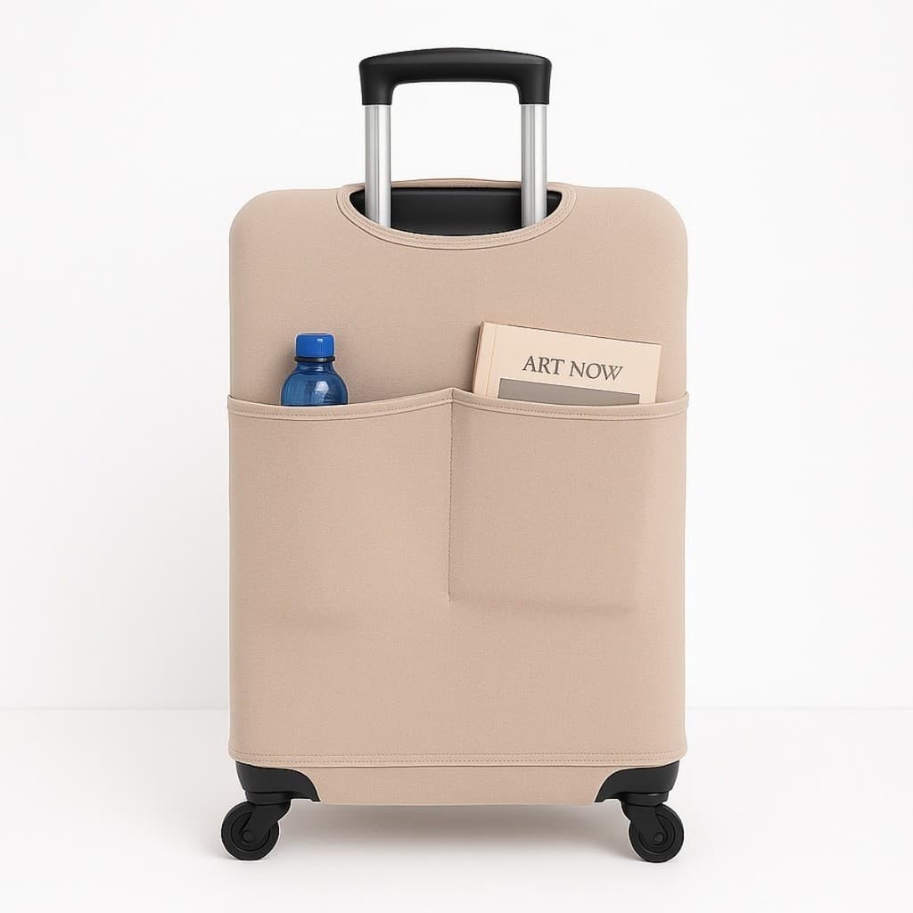 Capa Para Mala Viagem com Bolso Canguru Protetor de Bagagem Bordo Segurança Aeroporto Internacional F P Ecom